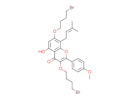 3,7-bis(4-bromobutoxy)-5-hydroxy-2-(4-methoxyphenyl)-8-(3-methylbut-2-en-1-yl)-4H-chromen-4-one