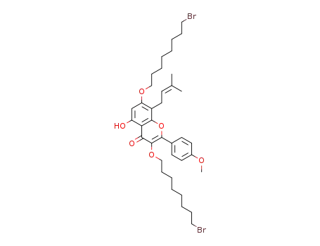 3,7-bis[(8-bromooctyl)oxy]-5-hydroxy-2-(4-methoxyphenyl)-8-(3-methylbut-2-en-1-yl)-4H-chromen-4-one