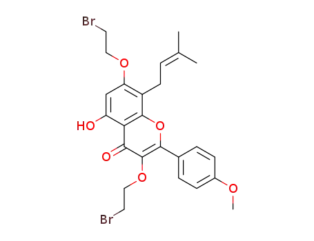 3,7-bis(2-bromoethoxy)-5-hydroxy-2-(4-methoxyphenyl)-8-(3-methylbut-2-en-1-yl)-4H-chromen-4-one