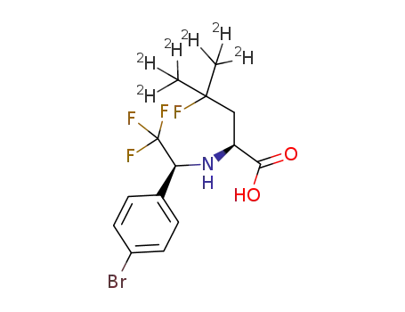 (2S)-2-[[(1S)-1-(4-bromophenyl)-2,2,2-trifluoroethyl]amino]-5,5,5-trideuterio-4-fluoro-4-(trideuteriomethyl)pentanoic acid