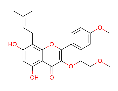 5,7-dihydroxy-3-(2-methoxyethoxy)-2-(4-methoxyphenyl)-8-(3-methylbut-2-en-1-yl)-4H-chromen-4-one