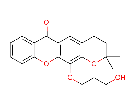 3,4-dihydro-12-O-(4'-hydroxybutyl)-2,2-dimethyl-2H,6H-pyrano[3,2-b]xanthen-6-one