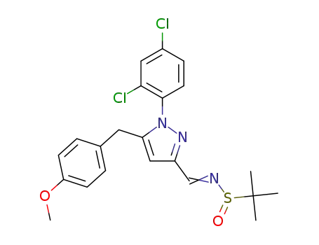 N-{[1-(2,4-dichlorophenyl)-5-(4-methoxybenzyl)-1H-pyrazol-3-yl]methylene}-2-methylpropane-2-sulfinamide