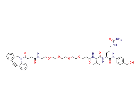1-(4-{2-azatricyclo[10.4.0.04,9]hexadeca1(12),4(9),5,7,13,15-hexaen-10-yn-2-yl}-4-oxobutanamido)-N-[(1S)-1-{[(1S)-4-(carbamoylamino)-1-{[4-(hydroxymethyl)phenyl]carbamoyl}butyl]carbamoyl}-2-methylpropyl]-3,6,9,12-tetraoxapentadecan-15-amide