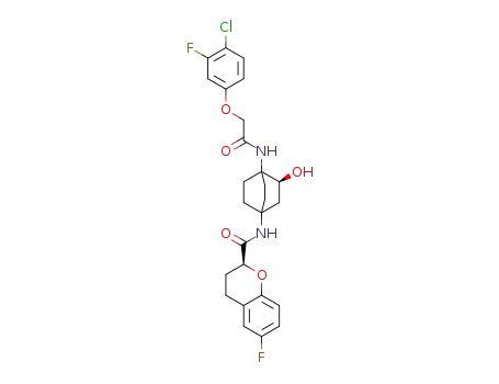 (2S)-N-{(3S)-4-[2-(4-chloro-3-fluorophenoxy)acetamido]-3-hydroxybicyclo[2.2.2]octan-1-yl}-6-fluoro-3,4-dihydro-2H-1-benzopyran-2-carboxamide