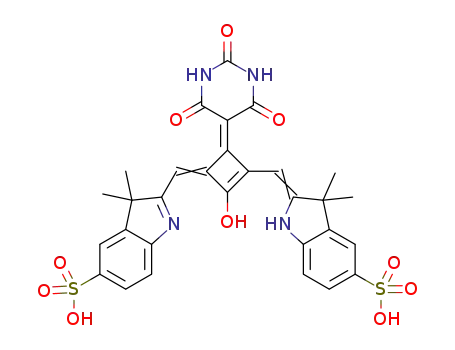 2-(3,3-dimethyl-5-sulfo-2,3-dihydro-1H-2-indolylidenmethyl)-4-(3,3-dimethyl-5-sulfo-3H-2-indoliumylmethylene)-3-(2,4,6-trioxohexahydro-5-pyrimidinyliden)-1-cyclobuten-1-olate