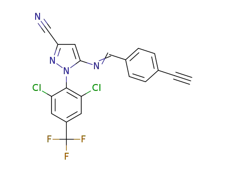1-(2,6-dichloro-4-(trifluoromethyl)phenyl)-5-(4-ethynylbenzylideneamino)-1H-pyrazole-3-carbonitrile