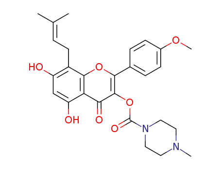 5,7-dihydroxy-2-(4-methoxyphenyl)-8-(3-methylbut-2-en-1-yl)-4-oxo-4H-(chromen-3-yl)-4-methylpiperazin-1-carboxylic acid ester