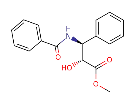 Molecular Structure of 32981-85-4 (Methyl (2R,3S)-3-(benzoylamino)-2-hydroxy-3-phenylpropanoate)