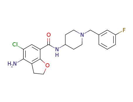4-amino-5-chloro-N-(1-(3-fluorobenzyl)piperidin-4-yl)-2,3-dihydrobenzofuran-7-carboxamide
