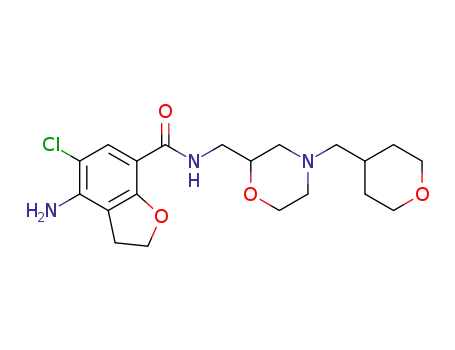 4-amino-5-chloro-N-((4-((tetrahydro-2H-pyran-4-yl)methyl)morpholin-2-yl)methyl)-2,3-dihydrobenzofuran-7-carboxamide