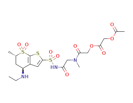 {[({[(2S,4S)-4-(ethylamino)-2-methyl-1,1-dioxo-2H,3H,4H-1λ6-thieno[2,3-b]thiopyran-6-yl]sulfonyl}carbamoyl)methyl](methyl)carbamoyl}methyl 2-(acetyloxy)acetate