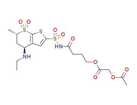3-({[(2S,4S)-4-(ethylamino)-2-methyl-1,1-dioxo-6-sulfamoyl-2H,3H,4H-1λ6-thieno[2,3-b]thiopyran-6-yl]sulfonyl}carbamoyl)propyl 2-(acetyloxy)acetate