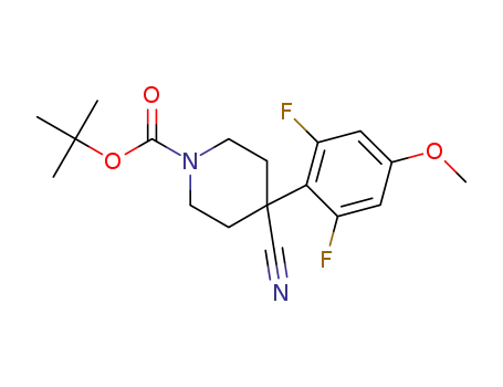 1-(tert-butyloxycarbonyl)-4-(2,6-difluoro-4-methoxyphenyl)piperidine-4-carbonitrile