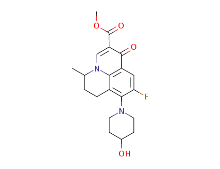 methyl-9-fluoro-6,7-dihydro-8-(4-hydroxy-1-piperidyl)-5-methyl-1-oxo-1H,5H-benzoquinolizine-2-carboxylate