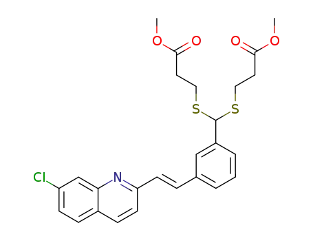 Molecular Structure of 120385-96-8 (3,3'-[[[3-[(1E)-2-(7-Chloro-2-quinolinyl)ethenyl]phenyl]methylene]bis(thio)]bis-propanoic Acid 1,1'-Dimethyl Ester)