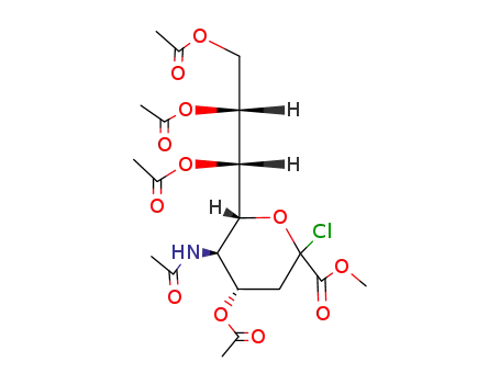 Molecular Structure of 132883-18-2 (D-glycero-D-galacto-2-Nonulopyranosonic acid, 5-(acetylaMino)-2-chloro-2,3,5-trideoxy-, Methyl ester, 4,7,8,9-tetraacetate)