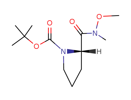 Molecular Structure of 115186-37-3 (N-(TERT-BUTOXYCARBONYL)-L-PROLINE N'-METHOXY-N'-METHYLAMIDE)