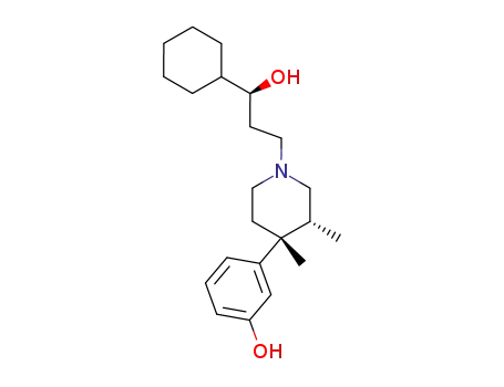 Molecular Structure of 119193-09-8 (3-[1-[(S)-3-Hydroxy-3-cyclohexylpropyl]-3α,4-dimethylpiperidine-4α-yl]phenol)