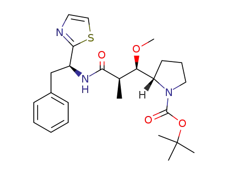 1-Pyrrolidinecarboxylic acid, 2-[(1R,2R)-1-Methoxy-2-Methyl-3-oxo-3-[[(1S)-2-phenyl-1-(2-thiazolyl)ethyl]aMino]propyl]-, 1,1-diMethylethyl ester, (2S)-