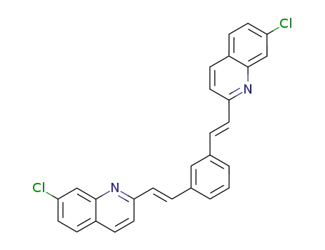 Molecular Structure of 120578-04-3 (2,2'-[1,3-Phenylenedi(E)-2,1-ethenediyl]bis(7-chloroquinoline))