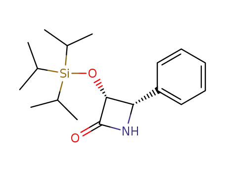 Molecular Structure of 132127-31-2 (2-Azetidinone, 4-phenyl-3-[[tris(1-methylethyl)silyl]oxy]-, (3R,4S)-)