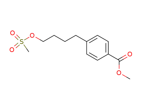Molecular Structure of 124656-56-0 (Benzoic acid, 4-[4-[(methylsulfonyl)oxy]butyl]-, methyl ester)