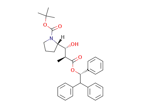 (S)-2-[(1R,2S)-1-Hydroxy-2-((S)-1,2,2-triphenyl-ethoxycarbonyl)-propyl]-pyrrolidine-1-carboxylic acid tert-butyl ester