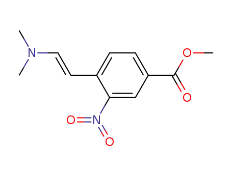 Molecular Structure of 104447-80-5 (Benzoic acid, 4-[(1E)-2-(dimethylamino)ethenyl]-3-nitro-, methyl ester)