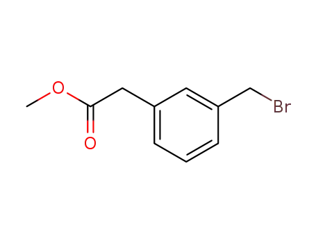 Molecular Structure of 104508-22-7 (Benzeneacetic acid, 3-(bromomethyl)-, methyl ester)