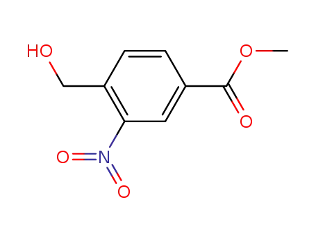 Molecular Structure of 89950-93-6 (Benzoic acid, 4-(hydroxymethyl)-3-nitro-, methyl ester)