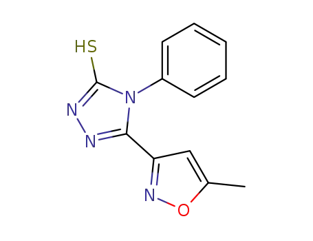 Molecular Structure of 114461-19-7 (3H-1,2,4-Triazole-3-thione,
2,4-dihydro-5-(5-methyl-3-isoxazolyl)-4-phenyl-)