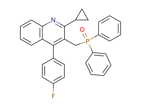 Molecular Structure of 146578-99-6 (2-Cyclopropyl-3-[(diphenylphosphinyl)methyl]-4-(4-fluorophenyl)quinoline)
