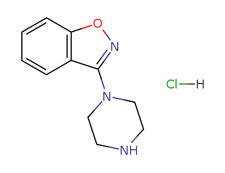 Molecular Structure of 87691-90-5 (1,2-Benzisoxazole, 3-(1-piperazinyl)-, monohydrochloride)