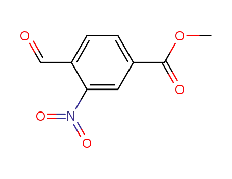 Molecular Structure of 153813-69-5 (METHYL 4-FORMYL-3-NITROBENZOATE  97)