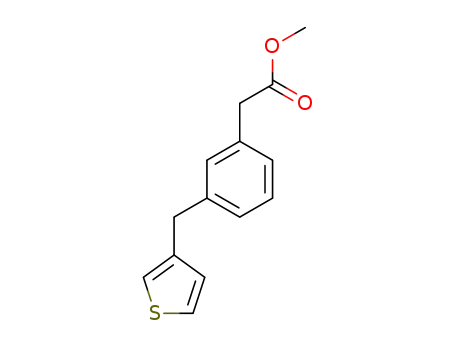 Molecular Structure of 142327-17-1 (Benzeneacetic acid, 3-(3-thienylmethyl)-, methyl ester)