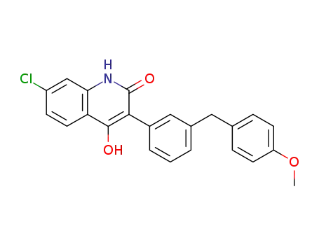 2(1H)-Quinolinone,7-chloro-4-hydroxy-3-[3-[(4-methoxyphenyl)methyl]phenyl]-