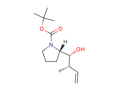 Molecular Structure of 159173-40-7 ((2S,1'R,2'S)-N-(tert-butoxycarbonyl)-2-(1'-hydroxy-2'-methyl-3'-butenyl)-pyrrolidine)