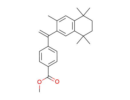 Molecular Structure of 153559-48-9 (Benzoic acid, 4-[1-(5,6,7,8-tetrahydro-3,5,5,8,8-pentamethyl-2-naphthalenyl)ethenyl]-, methyl ester)
