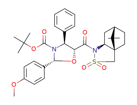 (2R,4S,5R)-5-((1R,5S,7S)-10,10-Dimethyl-3,3-dioxo-3λ6-thia-4-aza-tricyclo[5.2.1.01,5]decane-4-carbonyl)-2-(4-methoxy-phenyl)-4-phenyl-oxazolidine-3-carboxylic acid tert-butyl ester