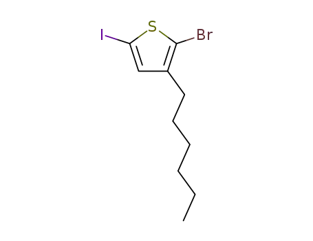 Molecular Structure of 160096-76-4 (2-Bromo-5-iodo-3-hexylthiophene)