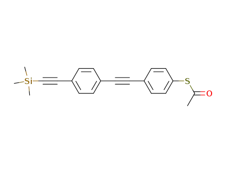 Molecular Structure of 170159-20-3 (Ethanethioic acid, S-[4-[[4-[(trimethylsilyl)ethynyl]phenyl]ethynyl]phenyl]
ester)