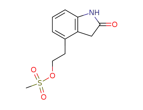 Molecular Structure of 139122-21-7 (2H-Indol-2-one, 1,3-dihydro-4-[2-[(methylsulfonyl)oxy]ethyl]-)