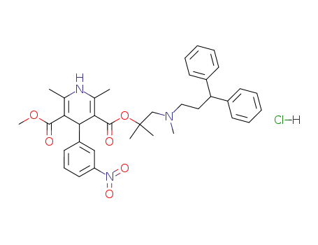 3,5-Pyridinedicarboxylicacid, 1,4-dihydro-2,6-dimethyl-4-(3-nitrophenyl)-,3-[2-[(3,3-diphenylpropyl)methylamino]-1,1-dimethylethyl] 5-methyl ester,hydrochloride (1:1)