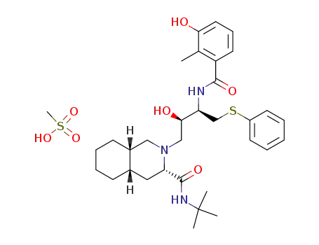 Nelfinavir Mesylate;(3S,4aS,8aS)-N-(1,1-DiMethylethyl)decahydro-2-[(2R,3R)-2-hydroxy-3-[(3-hydroxy-2-Methylbenzoyl)aMino]-4-(phenylthio)butyl]-3-isoquinolinecarboxaMideMethanesulfonate