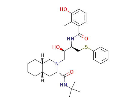 3-Isoquinolinecarboxamide,N-(1,1-dimethylethyl)decahydro-2-[(2R,3R)-2-hydroxy-3-[(3-hydroxy-2-methylbenzoyl)amino]-4-(phenylthio)butyl]-,(3S,4aS,8aS)-