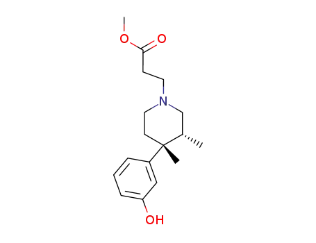 Molecular Structure of 170098-39-2 (methyl (3R,4R)-4-(3-hydroxyphenyl)-3,4-dimethyl-1-piperidinepropanoate)