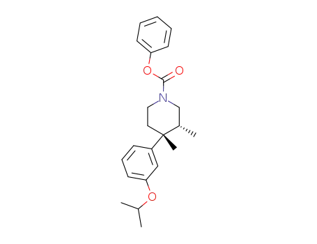 Molecular Structure of 145678-86-0 (1-Piperidinecarboxylic acid, 3,4-dimethyl-4-[3-(1-methylethoxy)phenyl]-,
phenyl ester, (3R-cis)-)