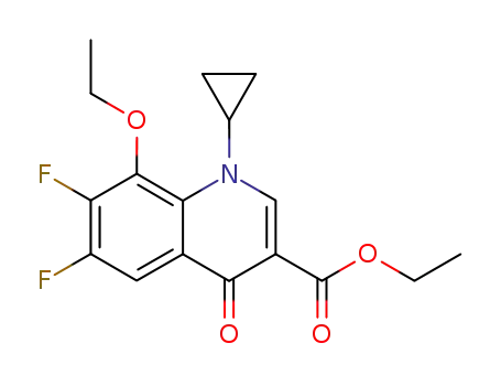 Molecular Structure of 172602-83-4 (ethyl 1-cyclopropyl-8-ethoxy-6,7-difluoro-4-oxo-1,4-dihydroquinoline-3-carboxylate)