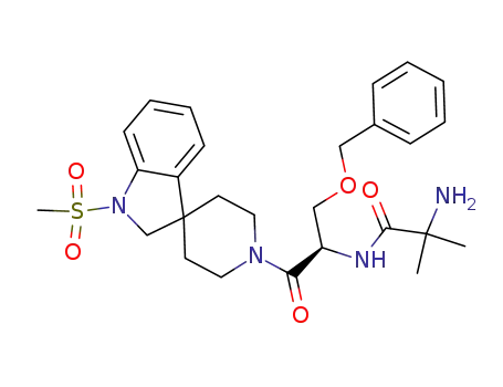 Propanamide,2-amino-N-[(1R)-2-[1,2-dihydro-1-(methylsulfonyl)spiro[3H-indole-3,4'-piperidin]-1'-yl]-2-oxo-1-[(phenylmethoxy)methyl]ethyl]-2-methyl-